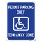 Signmission Accessible Permit Parking Tow-Away Zone W/ Heavy-Gauge Alum Parking Sign, 18" x 24", A-1824-24354 A-1824-24354 - alternate 1